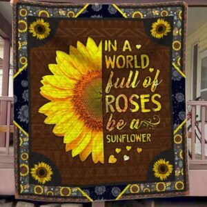 Hippie Sunflower Quilt Blanket Ver 3  Quilt